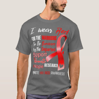 I Wear Red For Hiv Aids Awareness T-Shirt