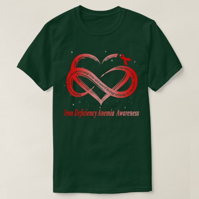I Wear Red For Iron Deficiency Anemia Awareness Wa T-Shirt (Design Front)