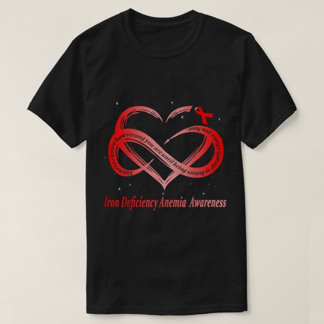 I Wear Red For Iron Deficiency Anemia Awareness Wa T-Shirt (Design Front)