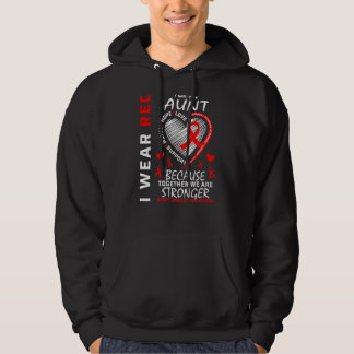I Wear Red For My Aunt Heart Disease Awareness Rib Hoodie