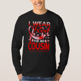 I Wear Red For My Cousin Substance Abuse Awareness T-Shirt