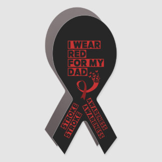 I wear red for my dad stroke awareness month car magnet