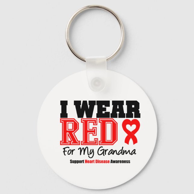I Wear Red For My Grandma Keychain (Front)