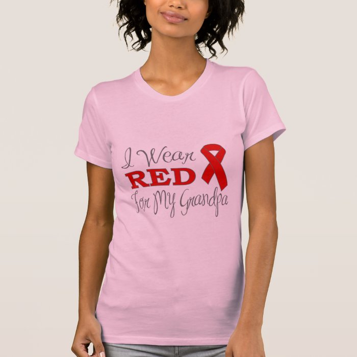 I Wear Red For My Grandpa (Red Ribbon) T shirt