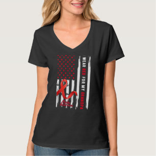 I Wear Red For My Grandpa Stroke Awareness Survivo T-Shirt