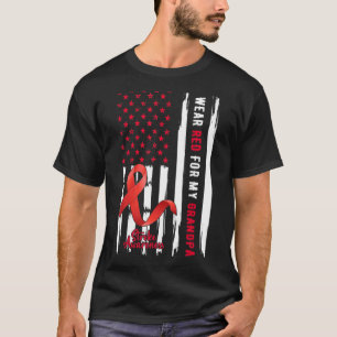 I Wear Red For My Grandpa Stroke Awareness Survivo T-Shirt