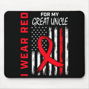 I Wear Red For My Great Uncle Heart Disease Awaren Mouse Pad