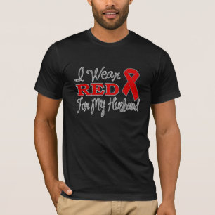 I Wear Red For My Husband (Red Ribbon) T-Shirt