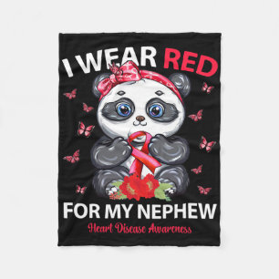 I Wear Red For My Nephew Heart Disease Awareness P Fleece Blanket