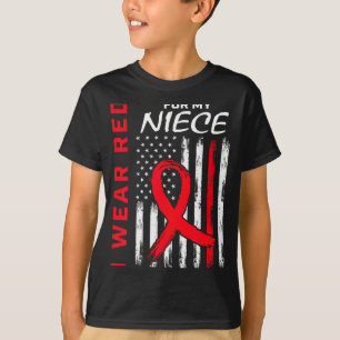I Wear Red For My Niece Heart Disease Awareness Fl T-Shirt