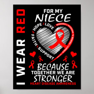 I Wear Red For My Niece Heart Disease Awareness Ri Poster