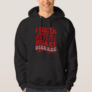 I Wear Red For My Pappy Heart Disease Saying Hoodie