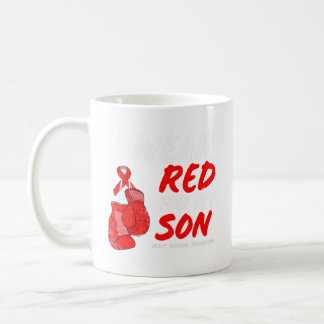 I Wear Red For My Son Heart Disease Awareness Mont Coffee Mug