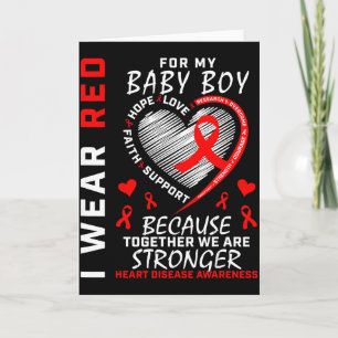 I Wear Red For My Son Heart Disease Awareness Prod Card