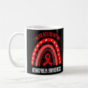 I Wear Red For My Son Hemophilia Awareness Ribbon Coffee Mug