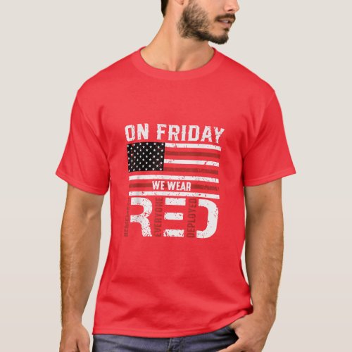 I Wear Red For My Son Red Friday Soldier Military  T_Shirt