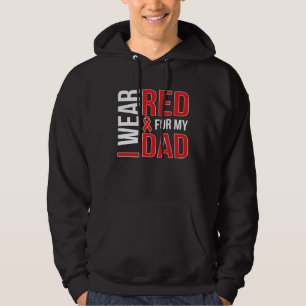 I Wear Red For My Stroke Survivor Dad Stroke Aware Hoodie