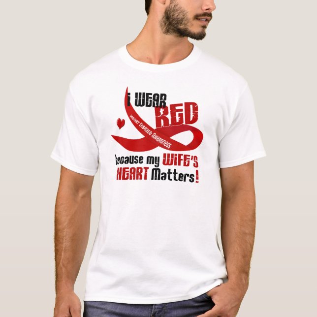 I Wear Red For My Wife 33 T-Shirt (Front)