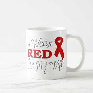 I Wear Red For My Wife (Red Ribbon) Coffee Mug