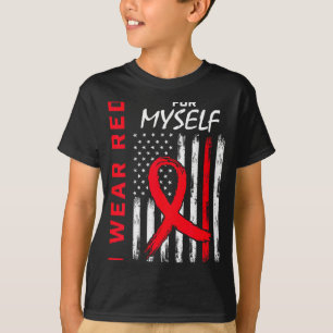 I Wear Red For Myself Heart Disease Awareness Flag T-Shirt