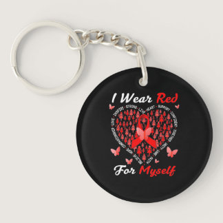 I Wear Red For Myself Heart Disease Awareness In Keychain