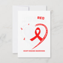 I Wear Red Heart Disease Awareness Card