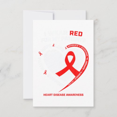 I Wear Red Heart Disease Awareness Card