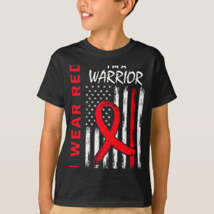 I Wear Red Im A Warrior Heart Disease Awareness Fl T-Shirt