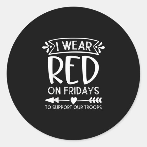 I Wear Red On Friday Classic Round Sticker