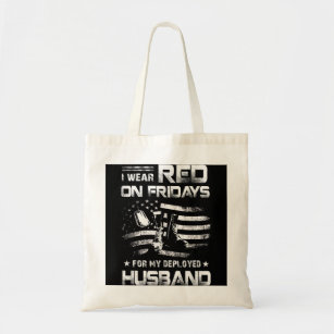 I Wear Red On Friday For My Husband Support Our Tr Tote Bag