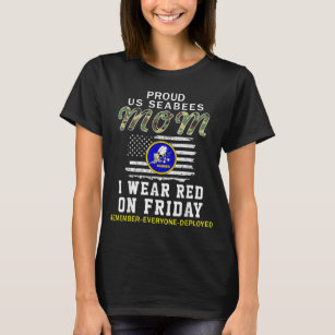 I Wear Red On Friday RED Friday-Proud US Seabees M T-Shirt