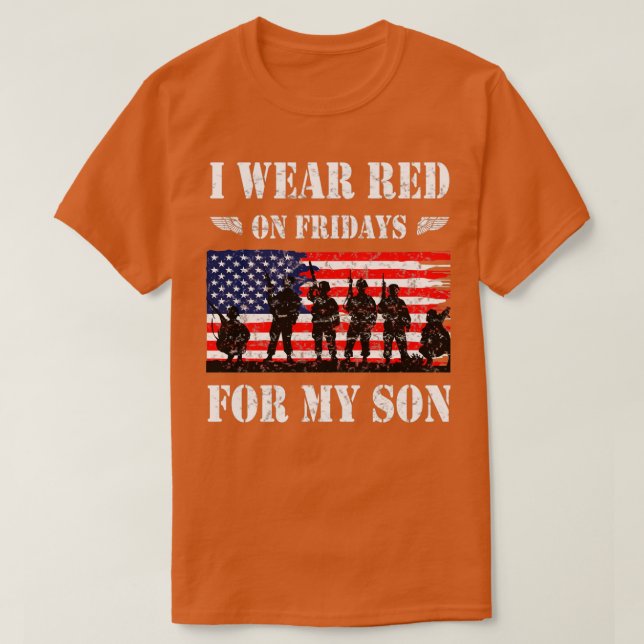 I Wear Red On Fridays For My Son T-Shirt (Design Front)