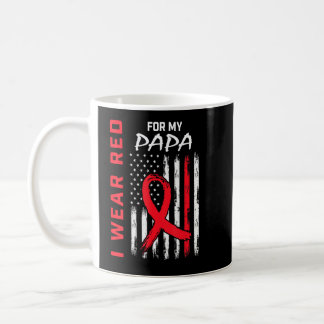 I Wear Red Papa Heart Disease Awareness Flag Match Coffee Mug
