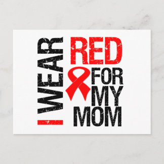 I Wear Red Ribbon For My Mom Postcard