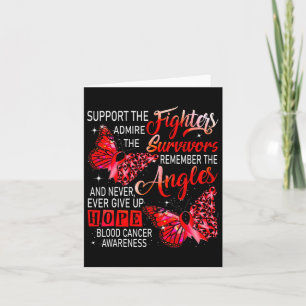 I Wear Red Support The Fighters Blood Cancer Aware Card