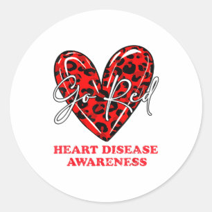 I Wear Red To Fight Heart Disease Awareness  Classic Round Sticker