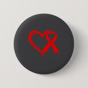 I Wear Red To Fight Heart Disease Awareness Heart  Button
