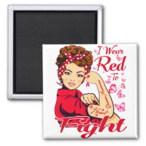 I Wear Red To Fight Heart Disease Awareness Magnet
