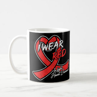 I wear red to fight heart disease cardiologists  coffee mug