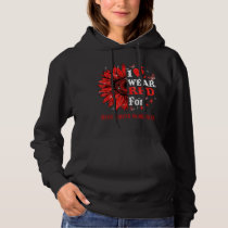 I wear Red Twinkle Heart Sunflower Blood Cancer Aw Hoodie