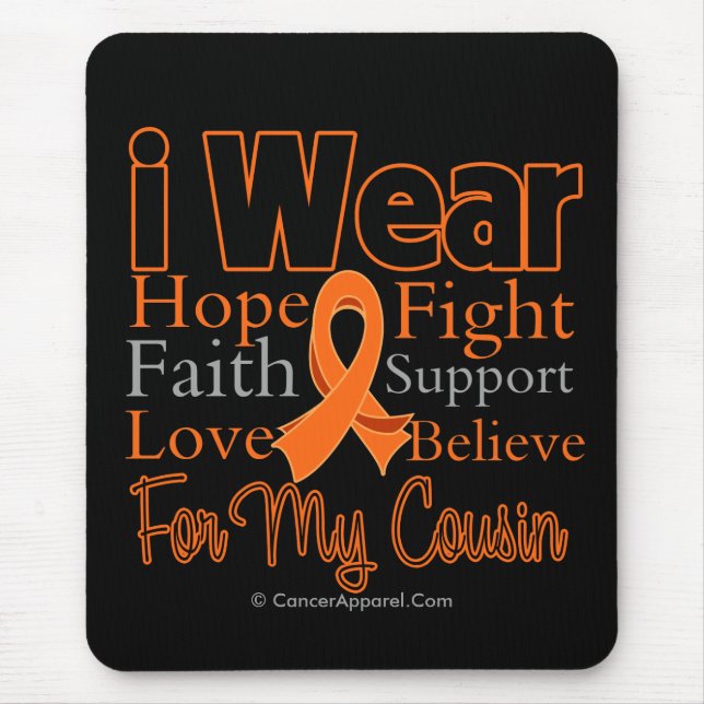 I Wear Ribbon Collage Cousin - Leukemia Mouse Pad (Front)