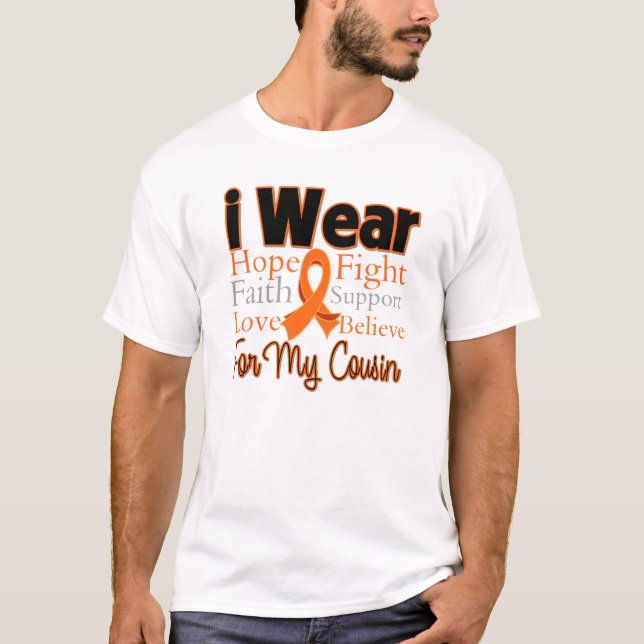 I Wear Ribbon Collage Cousin - Leukemia T-Shirt (Front)
