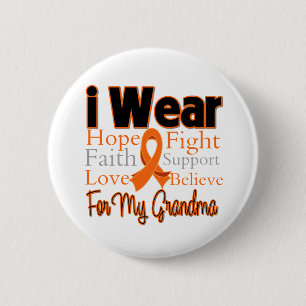 I Wear Ribbon Collage Grandma - Leukemia Pinback Button