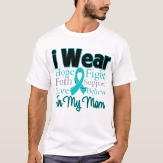 I Wear Ribbon Collage Mom - Ovarian Cancer T-Shirt