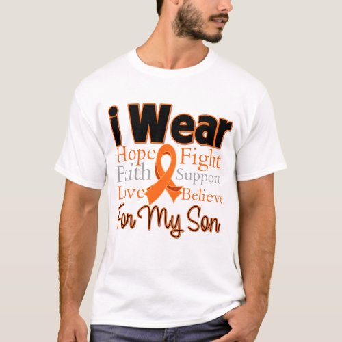 I Wear Ribbon Collage Son _ Leukemia T_Shirt