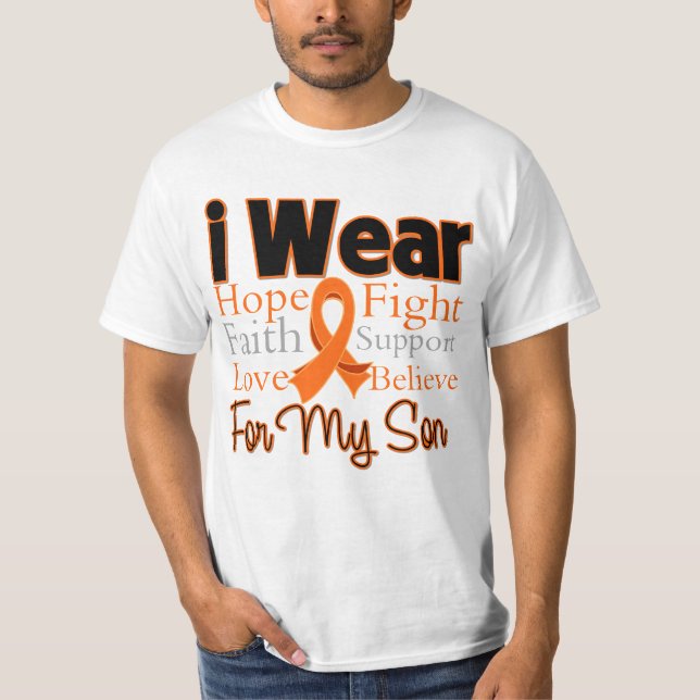 I Wear Ribbon Collage Son - Leukemia T-Shirt (Front)