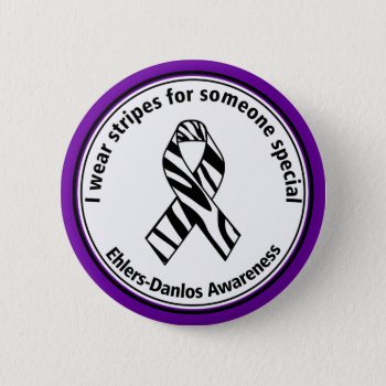 I Wear Stripes For Someone Special Eds Button by stripedhope at Zazzle