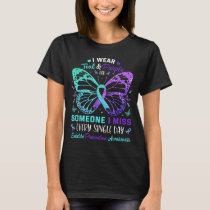 I Wear Teal &amp; Purple Butterfly Suicide Prevent T-Shirt