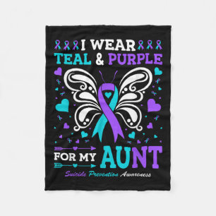 I Wear Teal & Purple For My Aunt Fleece Blanket