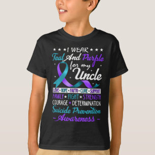 I Wear Teal & Purple For My Uncle Suicide Prev T-Shirt